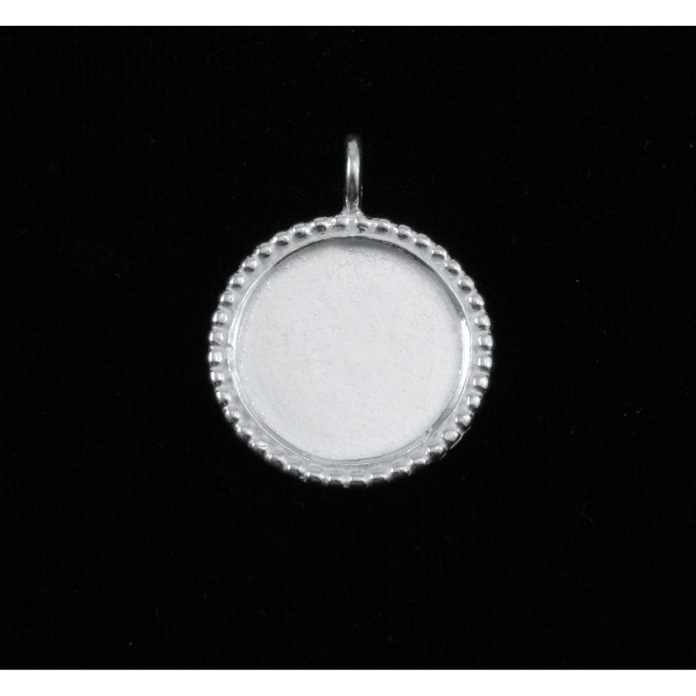 Metal Stamping Blanks Sterling Silver Round, Disc, Circle with Dotted Edge, 19mm (.75"), 19g